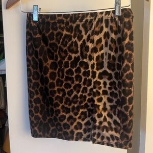 Nasty Gal leopard mini skirt with slit, size 4